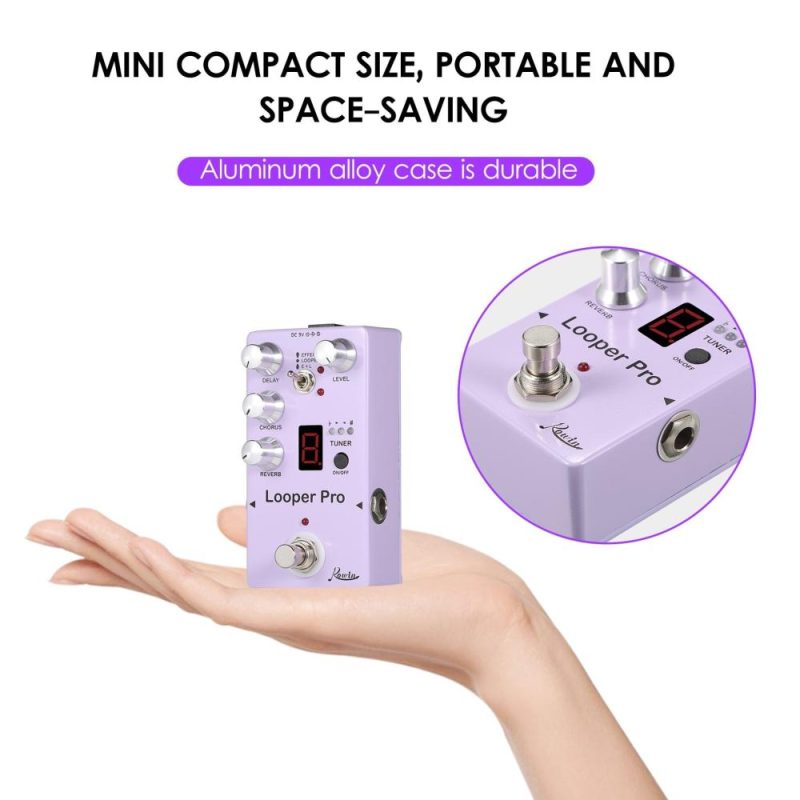 Musical Effects |   RE-05 Loop Guitar Effector Looper Tuner Mini Guitar Looper Effect Pedal Purple Musical Effects Musical Effects