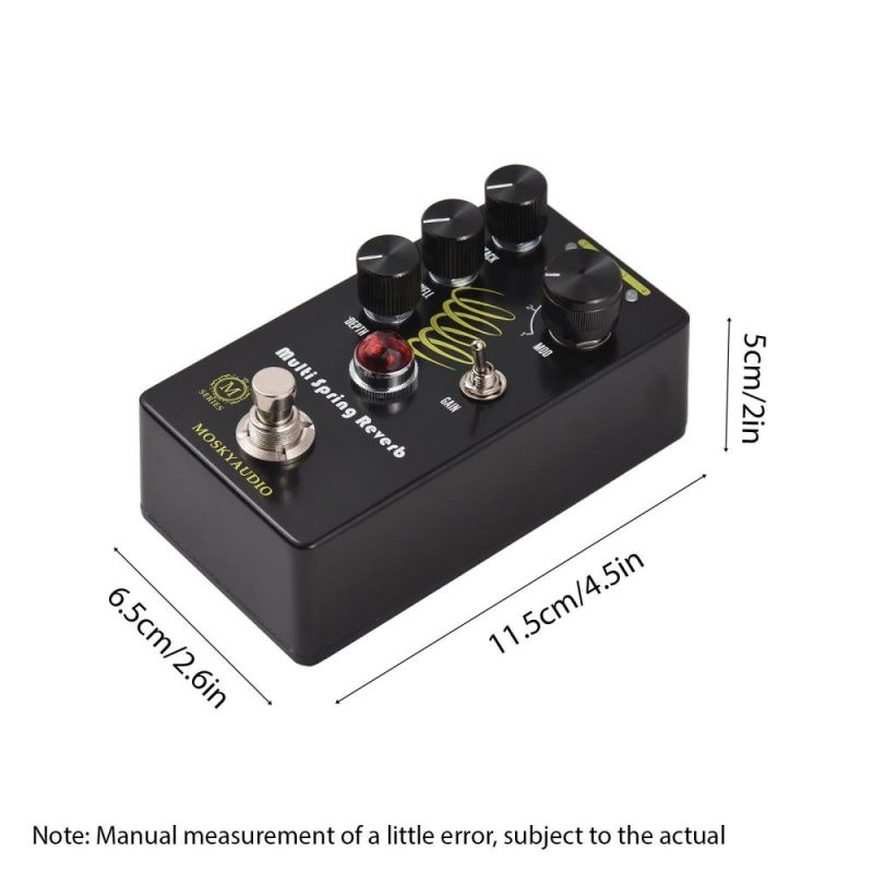 Musical Effects |   Reverb Pedal / MULTI SPRING with True Bypass Black Musical Effects Black