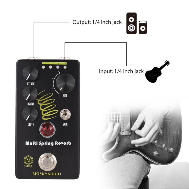 Musical Effects |   Reverb Pedal / MULTI SPRING with True Bypass Black Musical Effects Black