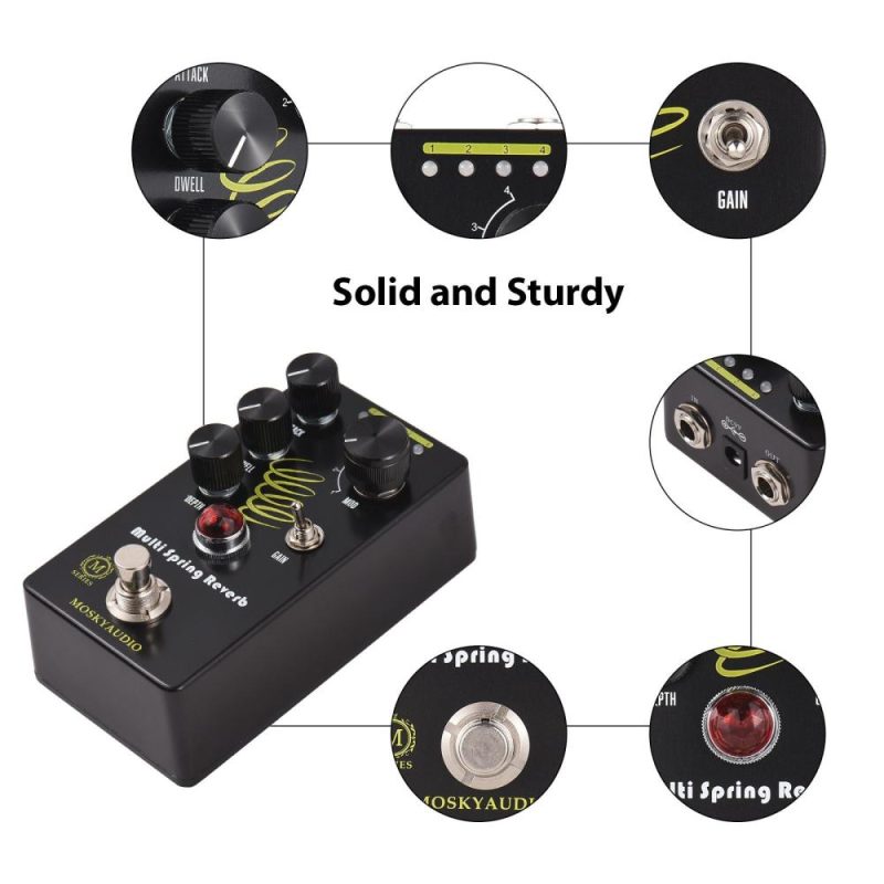 Musical Effects |   Reverb Pedal / MULTI SPRING with True Bypass Black Musical Effects Black