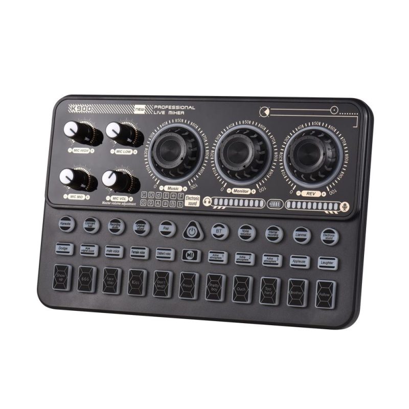 Musical Effects |   SK900 Multi-function Mixer Portable Digital Sound Card Kit Professional Live Mixer Sound Card Effect Device Black Musical Effects Black