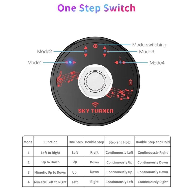 Musical Effects |   ST-1 BT Page Turner Pedal Rechargeable Wireless Foot Switch Black Musical Effects Black