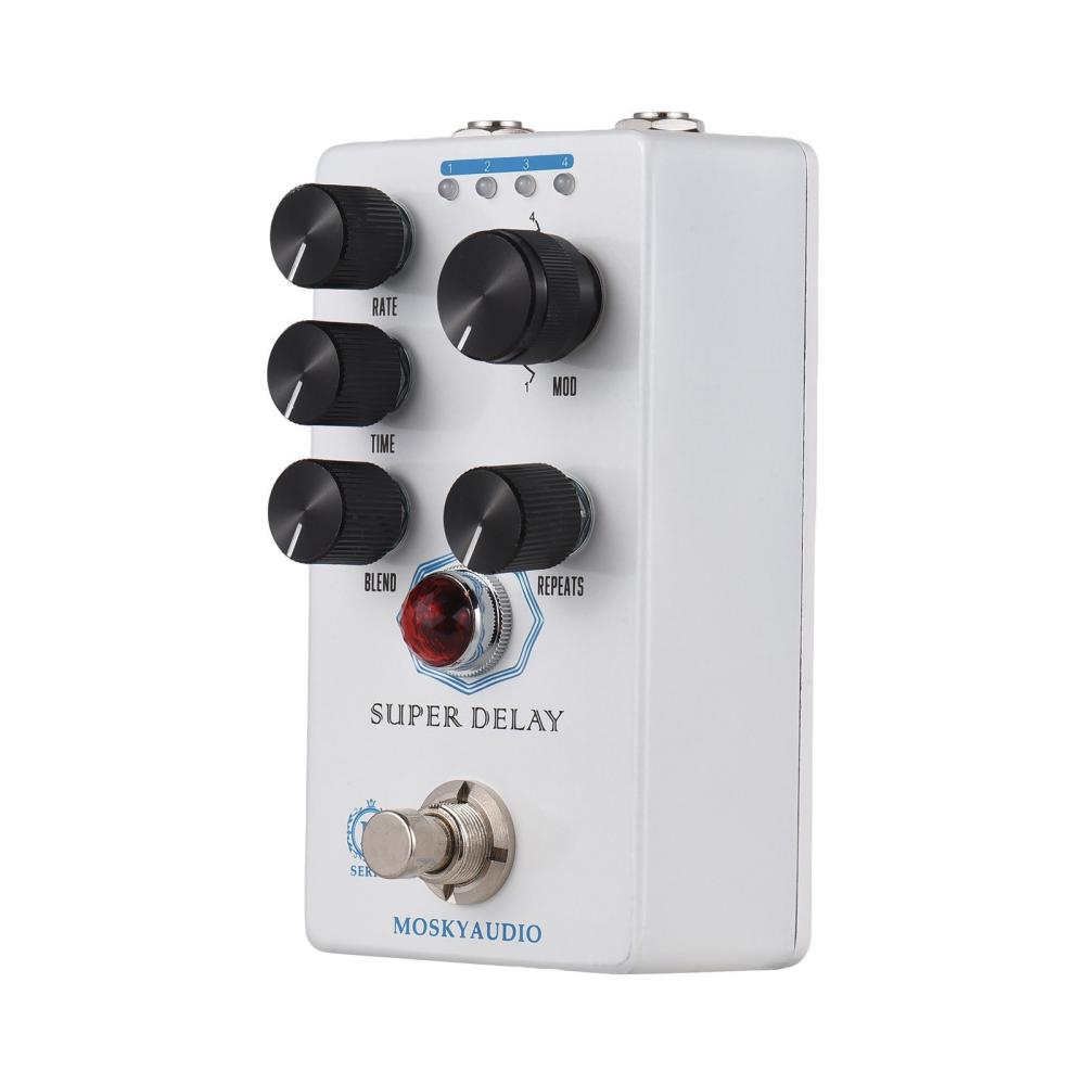 Musical Effects |   SUPER DELAY / Guitar Pedal with 4-Mode Modulation White Musical Effects Musical Effects