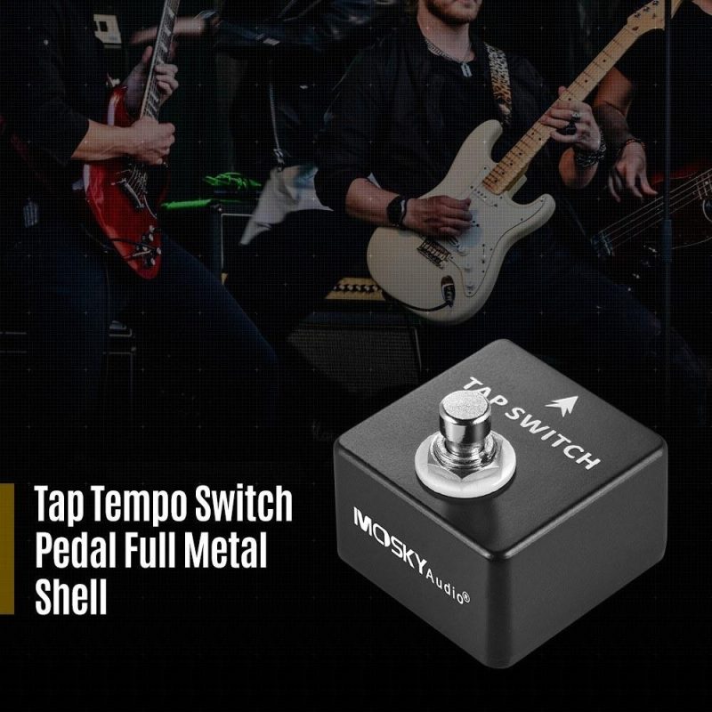 Musical Effects |   TAP SWITCH Tap Tempo Switch Pedal Full Metal Shell Black Musical Effects Black