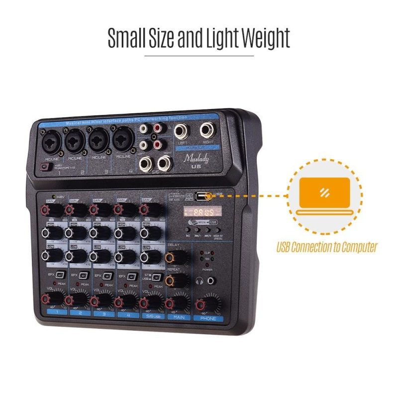 Musical Effects |   U6 Musical Mini Mixer Black Musical Effects Black