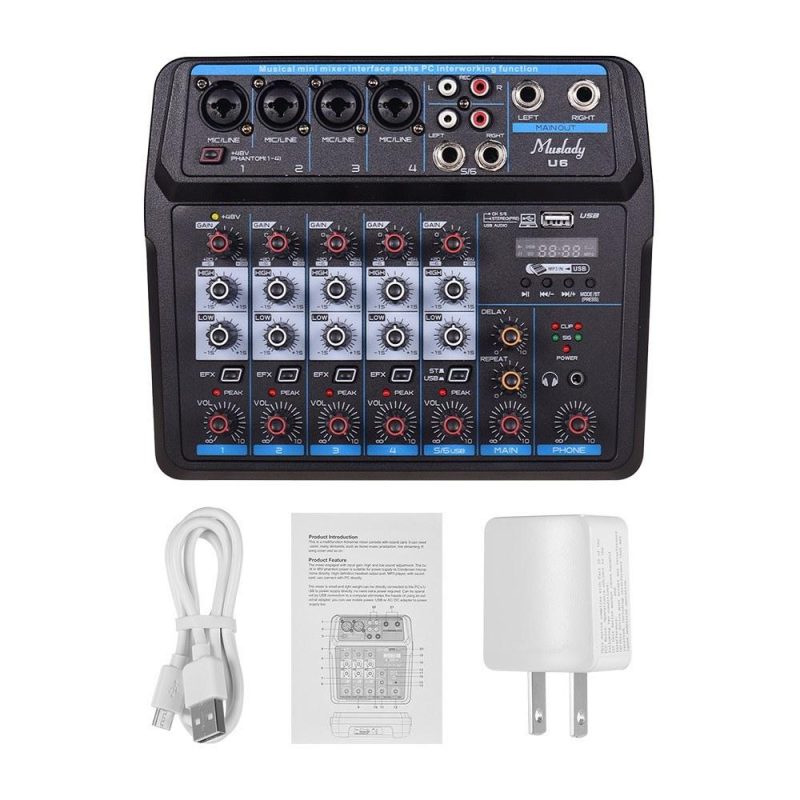 Musical Effects |   U6 Musical Mini Mixer Black Musical Effects Black