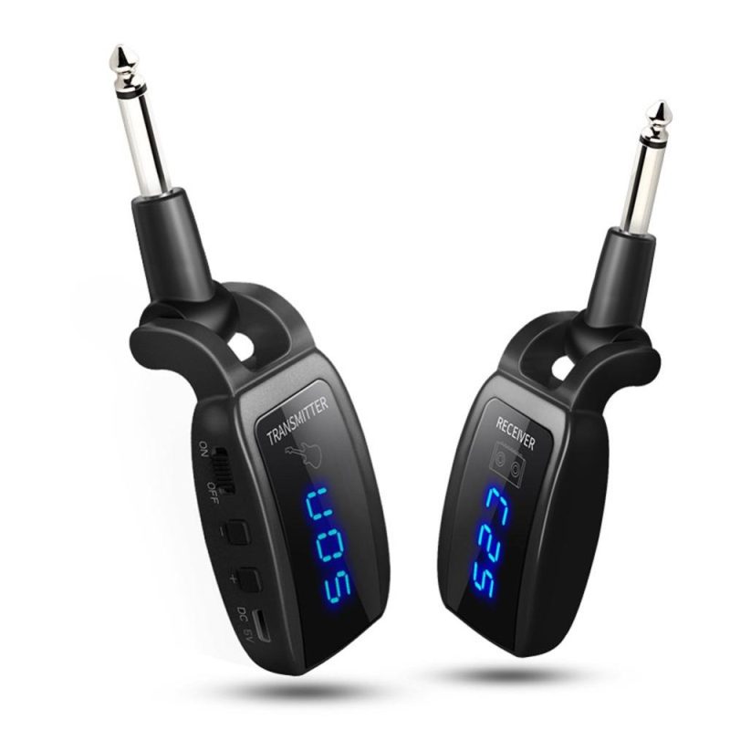 Musical Effects |   Wireless Guitar System Rechargeable Guitar Transmitter Receiver Set Electric Guitar Bass Pick Up Black Musical Effects Black