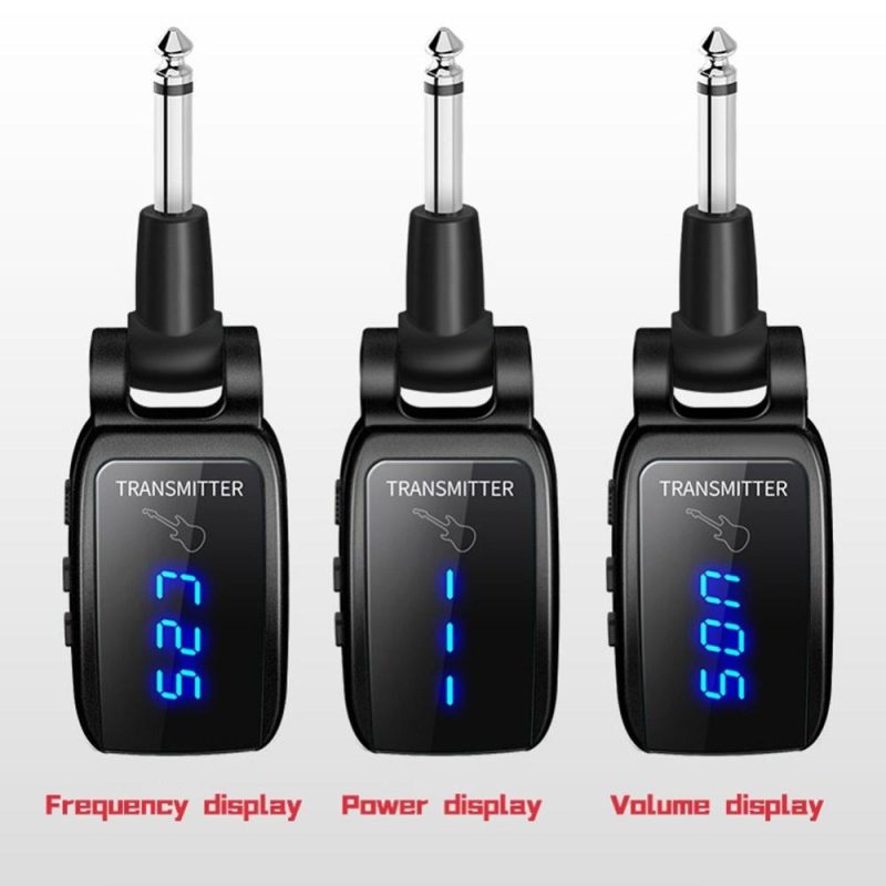 Musical Effects |   Wireless Guitar System Rechargeable Guitar Transmitter Receiver Set Electric Guitar Bass Pick Up Black Musical Effects Black