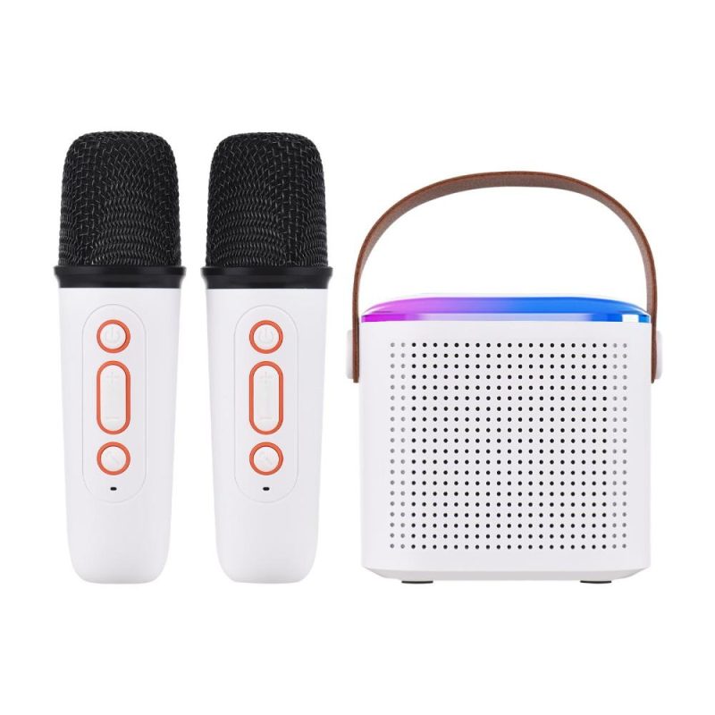 Musical Effects |   Y1 Mini Karaoke Machine Portable Microphone & Sound Box Set White Musical Effects Musical Effects