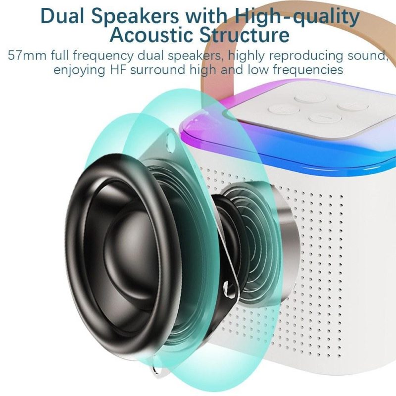 Musical Effects |   Y1 Mini Karaoke Machine Portable Microphone & Sound Box Set White Musical Effects Musical Effects