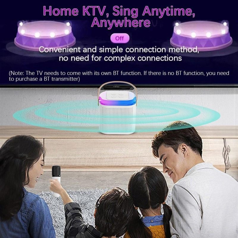 Musical Effects |   Y1 Mini Karaoke Machine Portable Microphone & Sound Box Set White Musical Effects Musical Effects