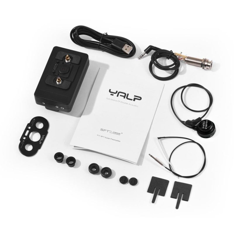 Musical Effects |   Y11 Guitar Pickups 3 DSP Effects Audio Vibration Sound Pickups with Same Frequency and Vibration Pickups Black Musical Effects Black