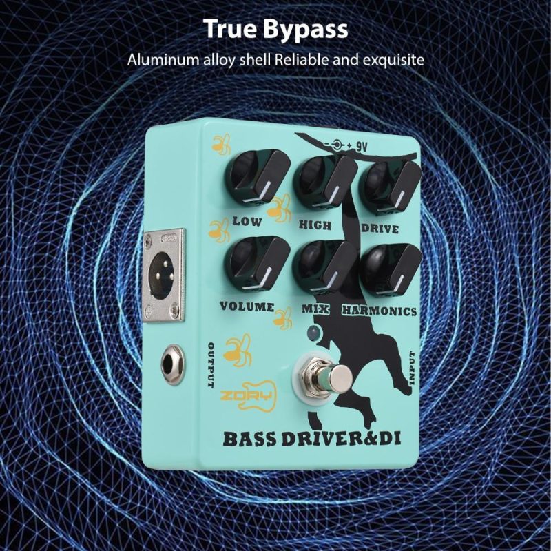 Musical Effects |   ZDI-2 Driver and DI Box Bass Effector Pedal – High-Quality Sound, Versatility, and Durability Blue Musical Effects Blue