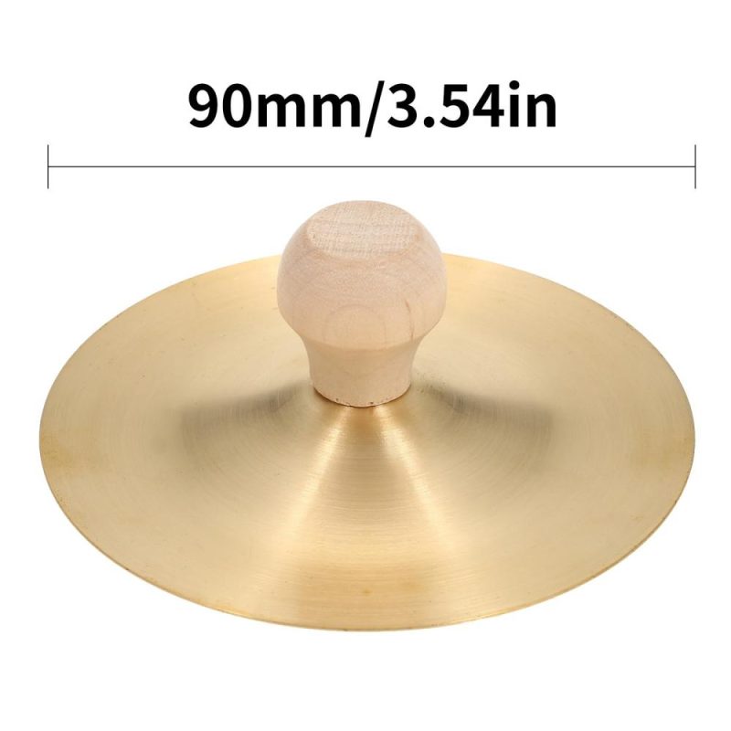 Others |   1 Pair Finger Cymbals with Wooden Handle 3.5-inch Mini Finger Cymbals Musical Instruments Others