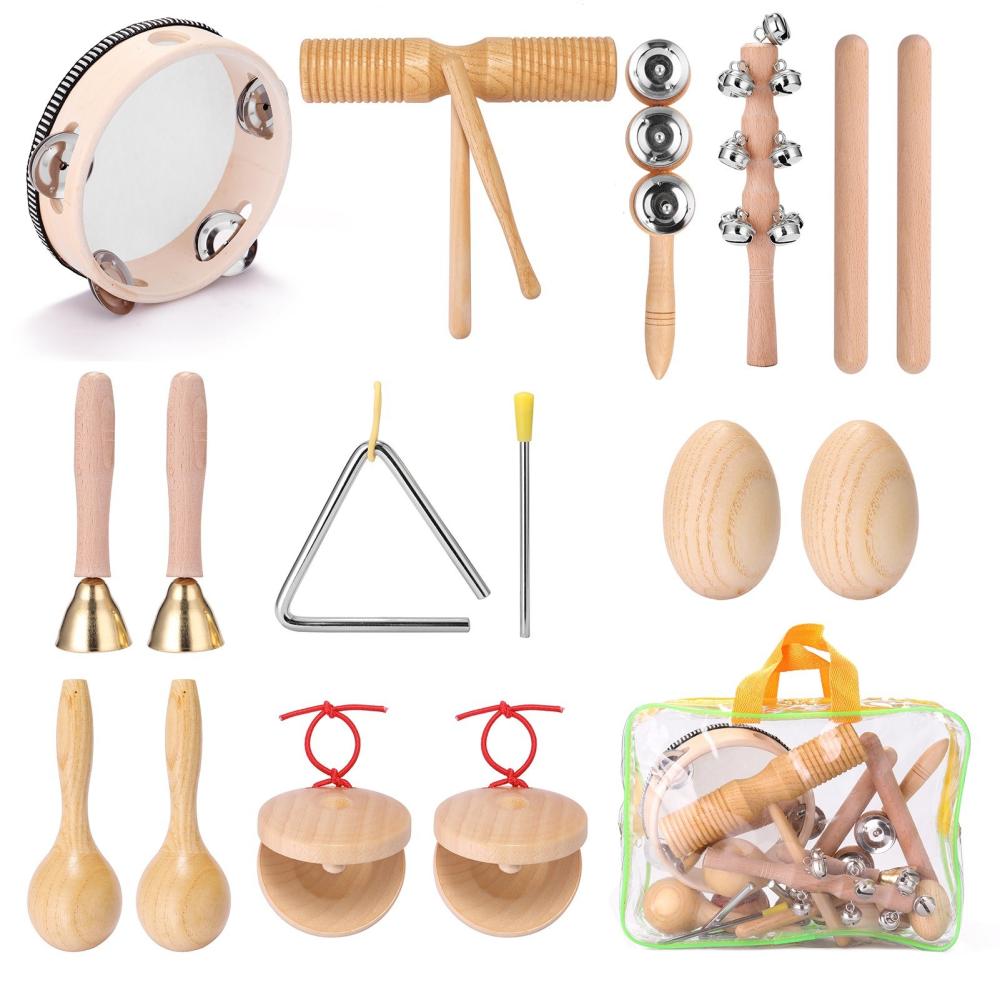 Others |   11pcs Children Hand Percussion Instruments Kit Portable Kids Music Enlightenment Musical Instruments Set Multicolor Musical Instruments Multicolor