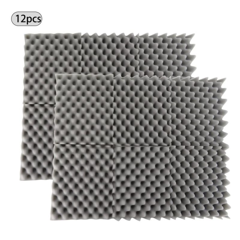 Others |   12PCS 30 * 30 * 5cm Acoustic Foam Panels Egg Foam Pad Sound Isolation Foam for Home Studio Theater KTV Grey Musical Instruments Grey