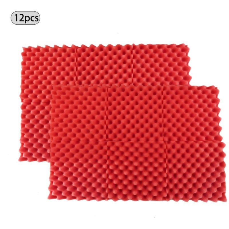 Others |   12PCS 30 * 30 * 5cm Acoustic Foam Panels Egg Foam Pad Sound Isolation Foam for Home Studio Theater KTV Red Musical Instruments Others