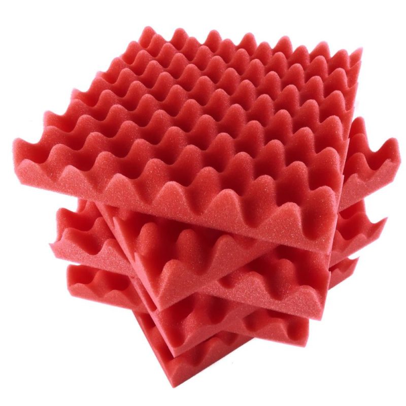 Others |   12PCS 30 * 30 * 5cm Acoustic Foam Panels Egg Foam Pad Sound Isolation Foam for Home Studio Theater KTV Red Musical Instruments Others