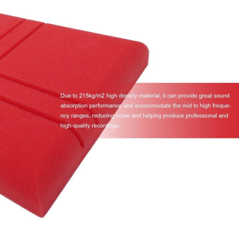 Others |   12Pcs Fiber Acoustic Panels High Density Acoustic Treatment Foam Cross-Line Sound Absorbing Board Soundproof Foam Sound Insulation Board for Acoustic Treatment Wall Decoration 30*30*5CM Red Red Musical Instruments Others