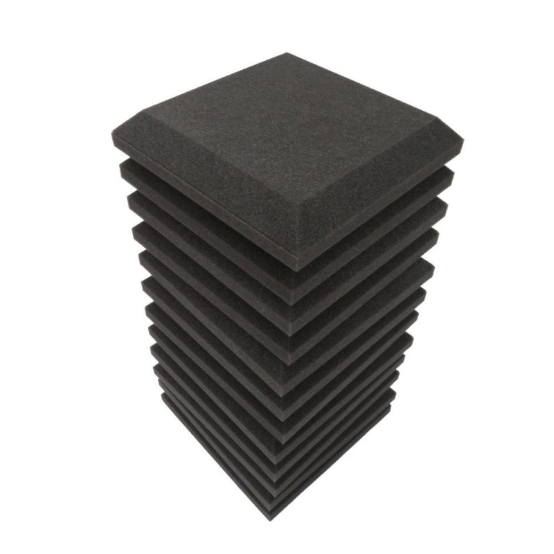 Others |   12Pcs Fiber Acoustic Panels High Density Acoustic Treatment Foam Sound Absorbing Board Soundproof Foam Sound Insulation Board for Acoustic Treatment Wall Decoration 30*30*5CM Grey Black Musical Instruments Black