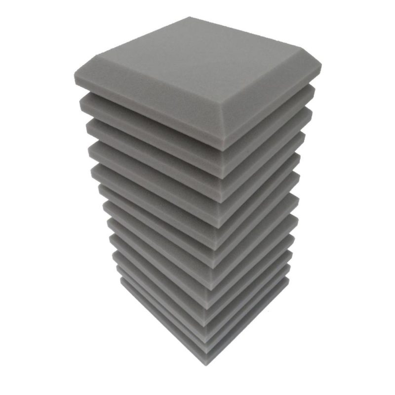 Others |   12Pcs Fiber Acoustic Panels High Density Acoustic Treatment Foam Sound Absorbing Board Soundproof Foam Sound Insulation Board for Acoustic Treatment Wall Decoration 30*30*5CM Grey Grey Musical Instruments Grey