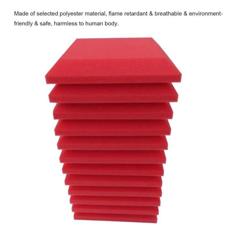 Others |   12Pcs Fiber Acoustic Panels High Density Acoustic Treatment Foam Sound Absorbing Board Soundproof Foam Sound Insulation Board for Acoustic Treatment Wall Decoration 30*30*5CM Grey Red Musical Instruments Others