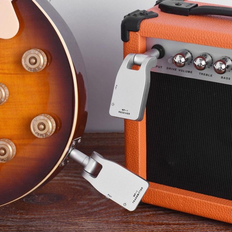 Others |   2.4G Wireless Guitar System Transmitter & Receiver Silver Musical Instruments Others