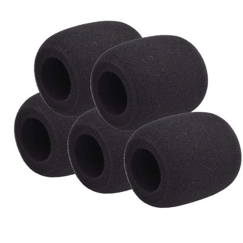 Others |   5Pcs Microphone Foam Windshield Windscreen Noise Reduction Sponge Mic Cover for Handheld Condenser Microphone Black Musical Instruments Black