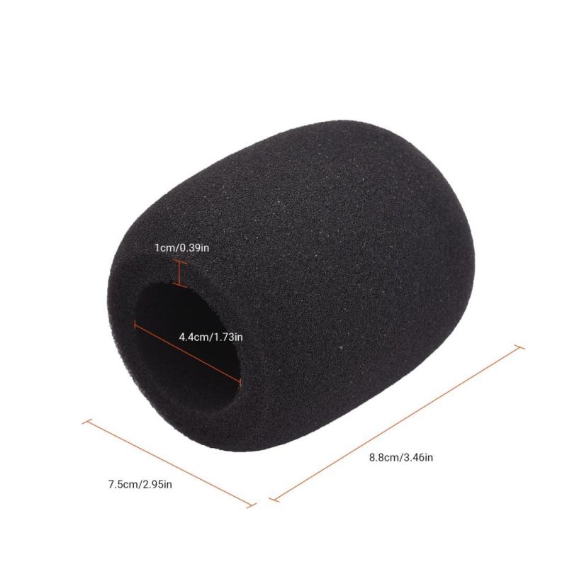 Others |   5Pcs Microphone Foam Windshield Windscreen Noise Reduction Sponge Mic Cover for Handheld Condenser Microphone Black Musical Instruments Black