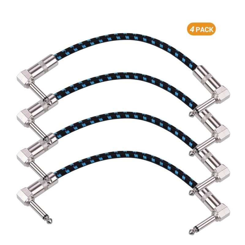 Others |   AC-18-3 Guitar Pedal Patch Cables 6 Inch Length Coxial Cable Black &Blue Musical Instruments Black &Blue