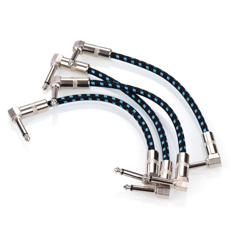 Others |   AC-18-3 Guitar Pedal Patch Cables 6 Inch Length Coxial Cable Black &Blue Musical Instruments Black &Blue