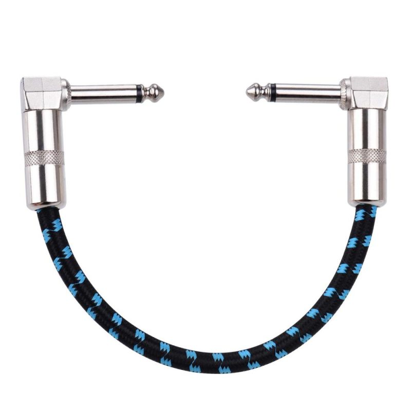 Others |   AC-18-3 Guitar Pedal Patch Cables 6 Inch Length Coxial Cable Black &Blue Musical Instruments Black &Blue