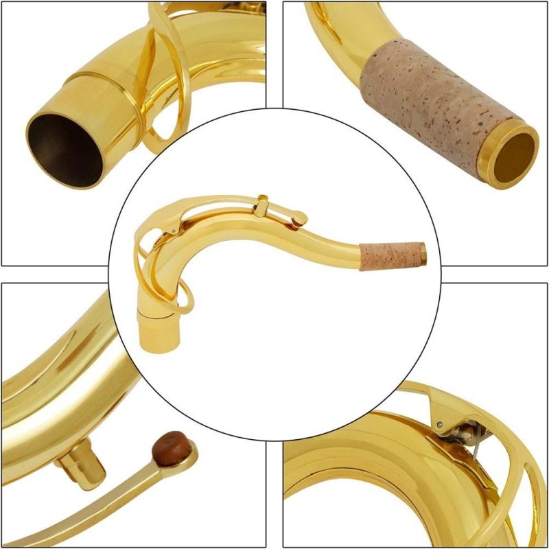 Others |   Brass Tenor Saxophone Sax Bend Neck Gold Musical Instruments Gold