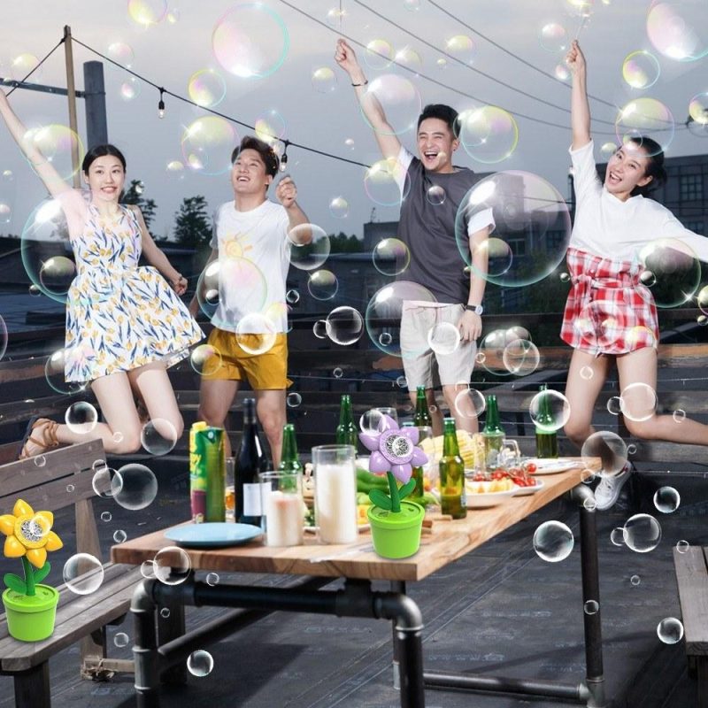 Others |   Bubble Machine with Sound Lamp Vertical Bubble Maker for Birthday Outdoor Wedding Christmas Party Yellow Musical Instruments Others