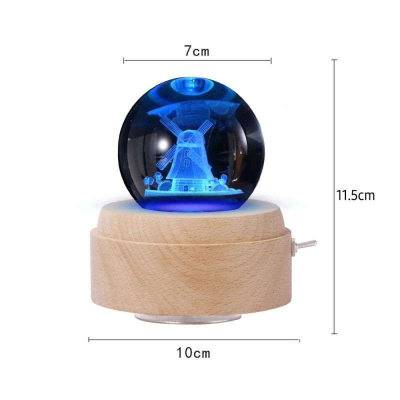 Others |   Crystal Ball Music Box Rotating Luminous LED Light Box Musical Instruments Others