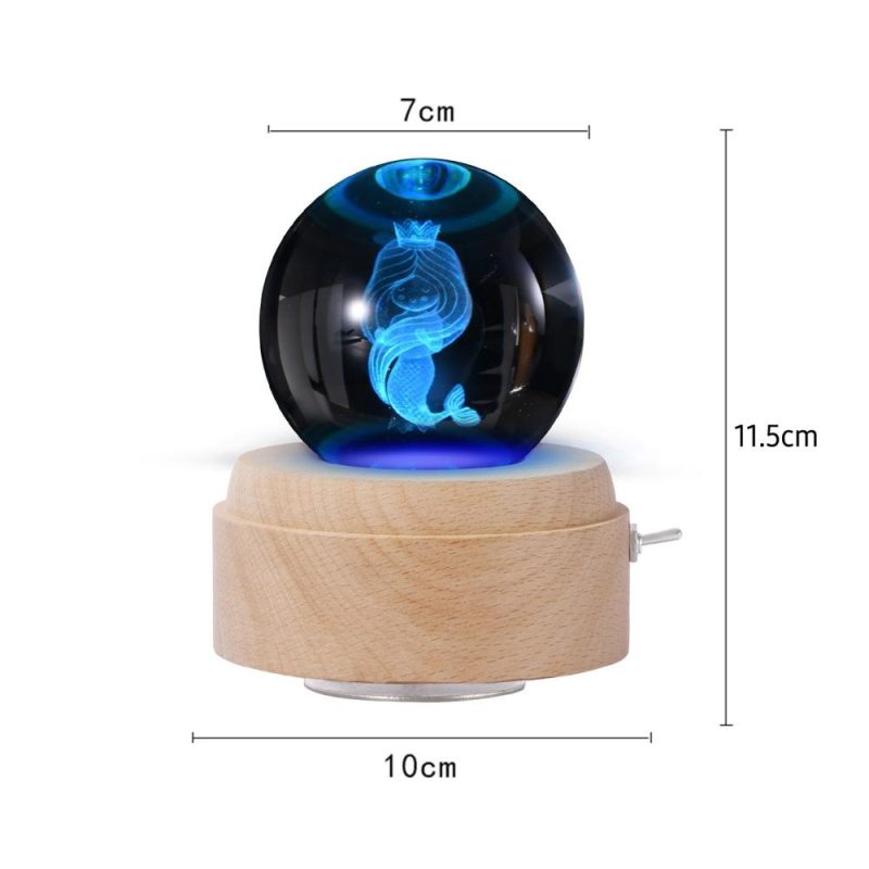 Others |   Crystal Ball Music Box Rotating Luminous LED Light Box Musical Instruments Others