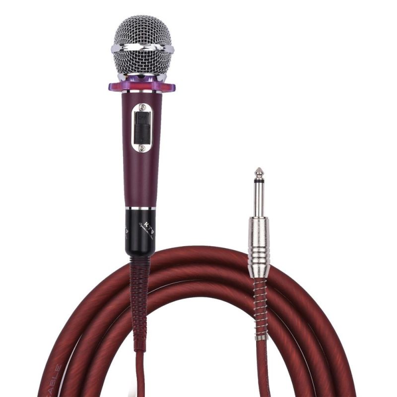 Others |   Dynamic Handheld Cardioid Condenser Microphone Wired Mic 4.5m/15ft Cable 6.35mm Plug for Music Singing Karaoke Stage Live Performance Red Musical Instruments Others