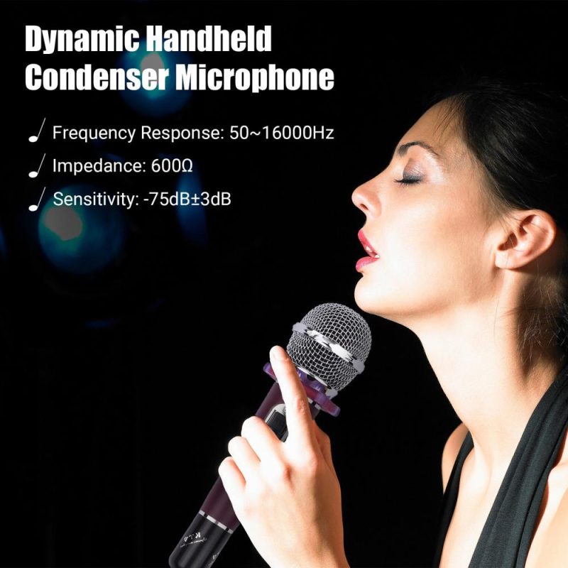 Others |   Dynamic Handheld Cardioid Condenser Microphone Wired Mic 4.5m/15ft Cable 6.35mm Plug for Music Singing Karaoke Stage Live Performance Red Musical Instruments Others