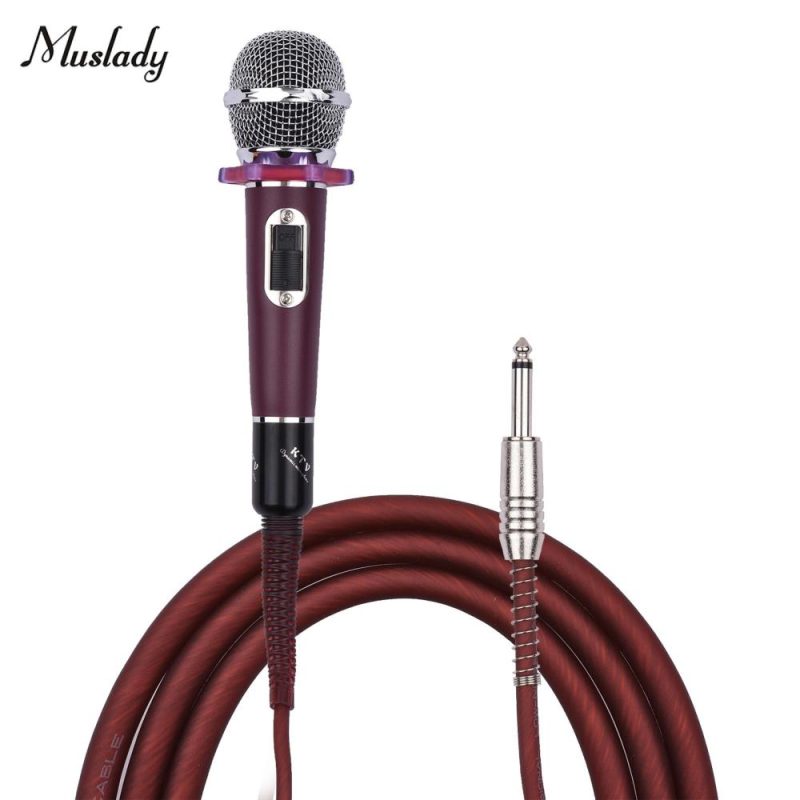 Others |   Dynamic Handheld Cardioid Condenser Microphone Wired Mic 4.5m/15ft Cable 6.35mm Plug for Music Singing Karaoke Stage Live Performance Red Musical Instruments Others