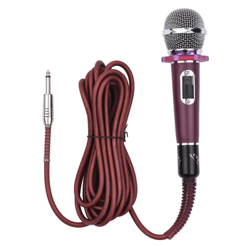 Others |   Dynamic Handheld Cardioid Condenser Microphone Wired Mic 4.5m/15ft Cable 6.35mm Plug for Music Singing Karaoke Stage Live Performance Red Musical Instruments Others