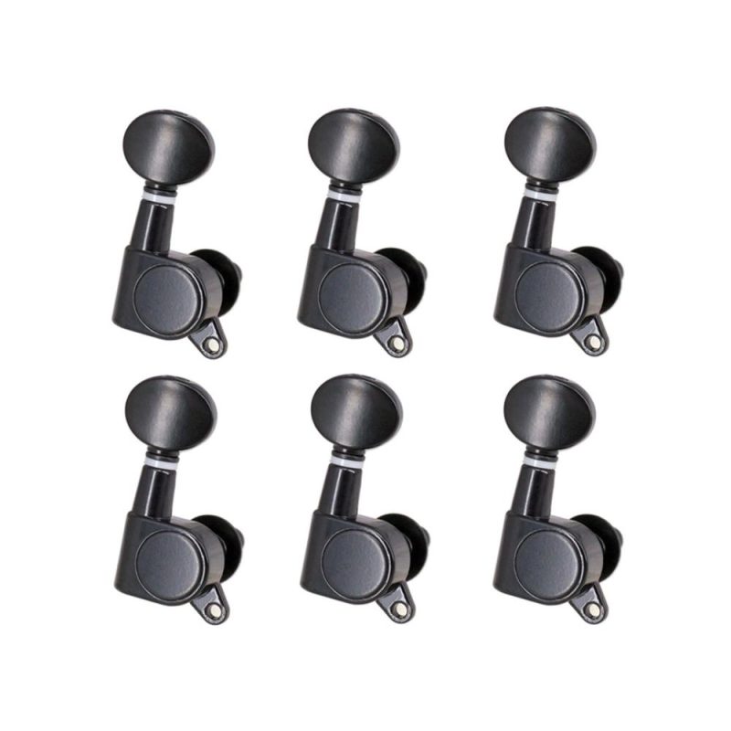 Others |   Guitar String Tuning Pegs Tuning Machines Sealed Machine Heads Grover Tuners Tuning Keys Oval Button 3 Left 3 Right for Electric Guitar or Acoustic Guitar Chrome Black Black Musical Instruments Black