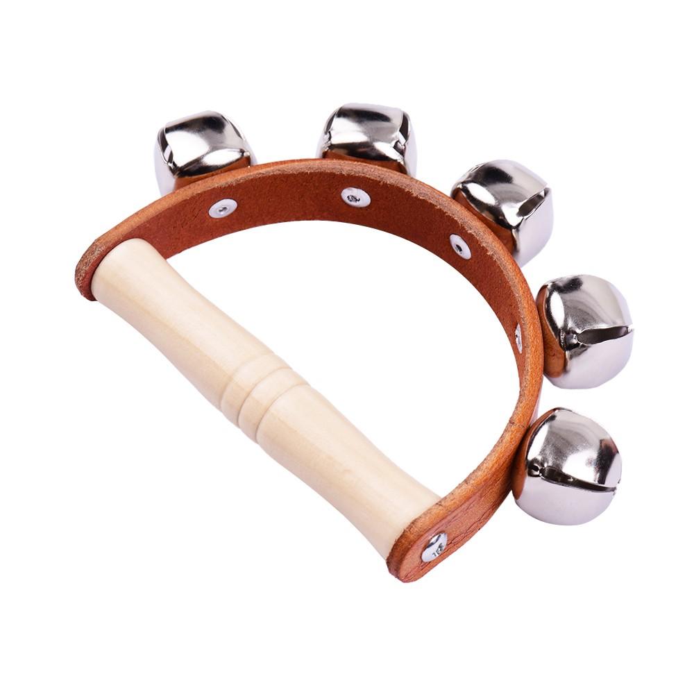 Others |   Handbell Hand Bells with 5pcs Jingle Bells Wood Handle Musical Instrument Toy for Music Class Musical Instruments Others