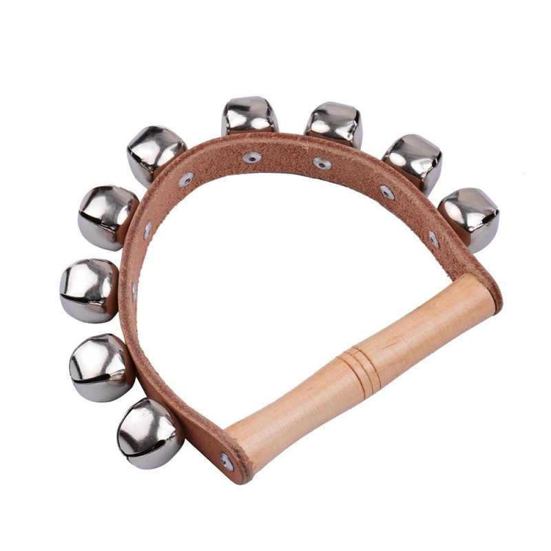 Others |   Handbell Hand Bells with 5pcs Jingle Bells Wood Handle Musical Instrument Toy for Music Class Musical Instruments Others