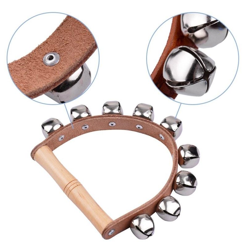 Others |   Handbell Hand Bells with 5pcs Jingle Bells Wood Handle Musical Instrument Toy for Music Class Musical Instruments Others