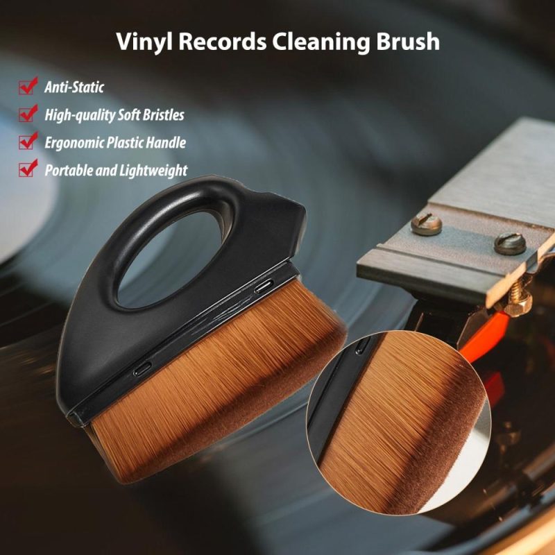 Others |   High-Quality Anti-Static Vinyl Records Cleaning Brush / Carbon Fiber Duster Black Musical Instruments Black