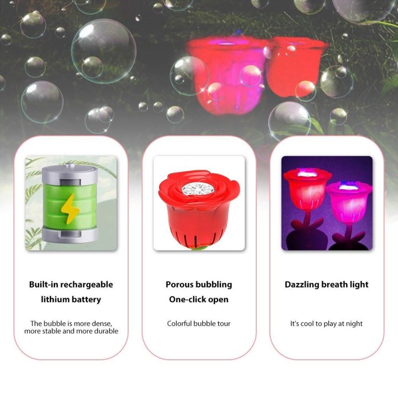 Others |   Interactive Rose-Shaped Bubble Maker / Sound Lamp / Outdoor Celebrations Red Musical Instruments Others