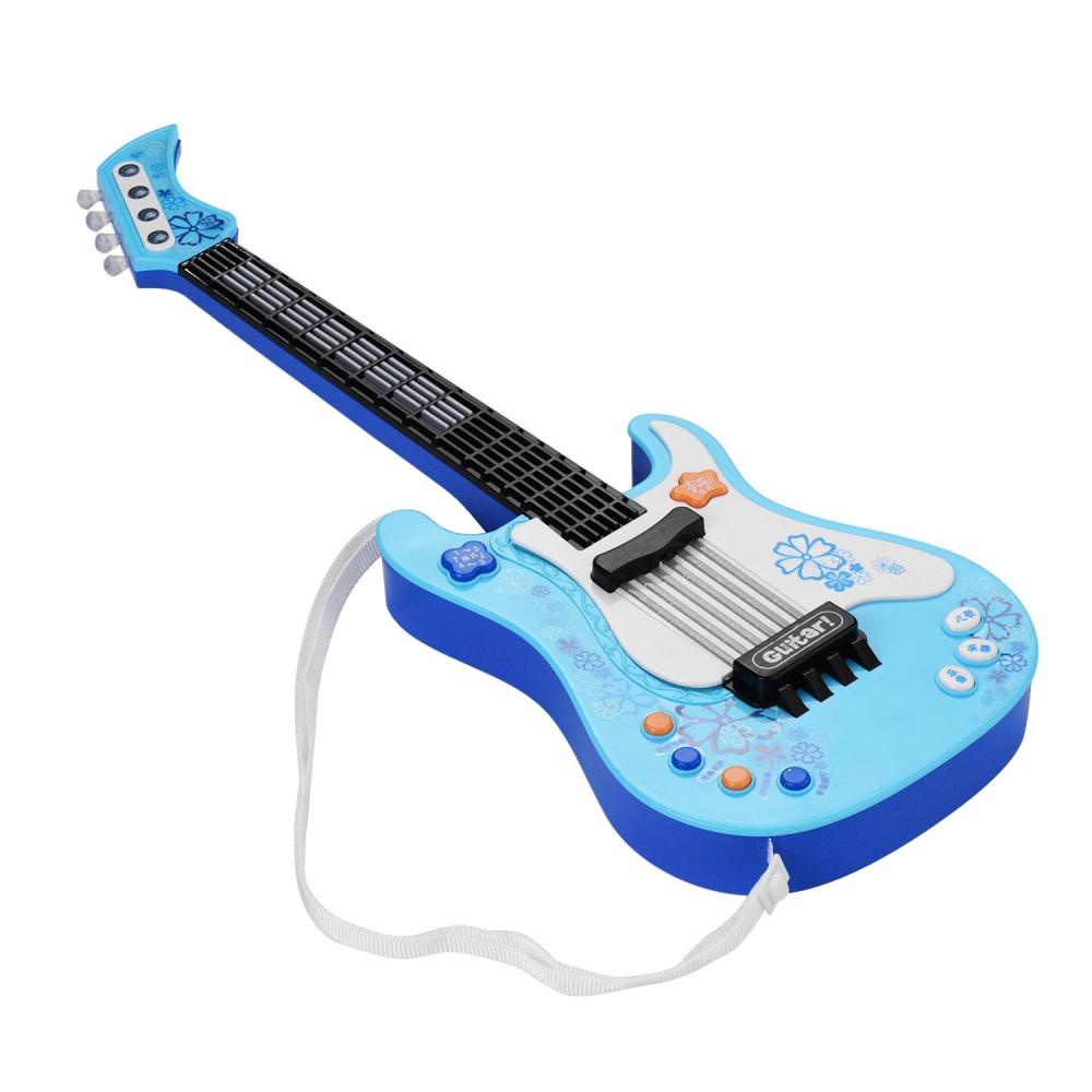 Others |   Kids Little Guitar with Rhythm Lights and Sounds Fun Educational Musical Instruments Electric Guitar Toy for Toddlers Children Boys and Girls Blue Blue Musical Instruments Blue