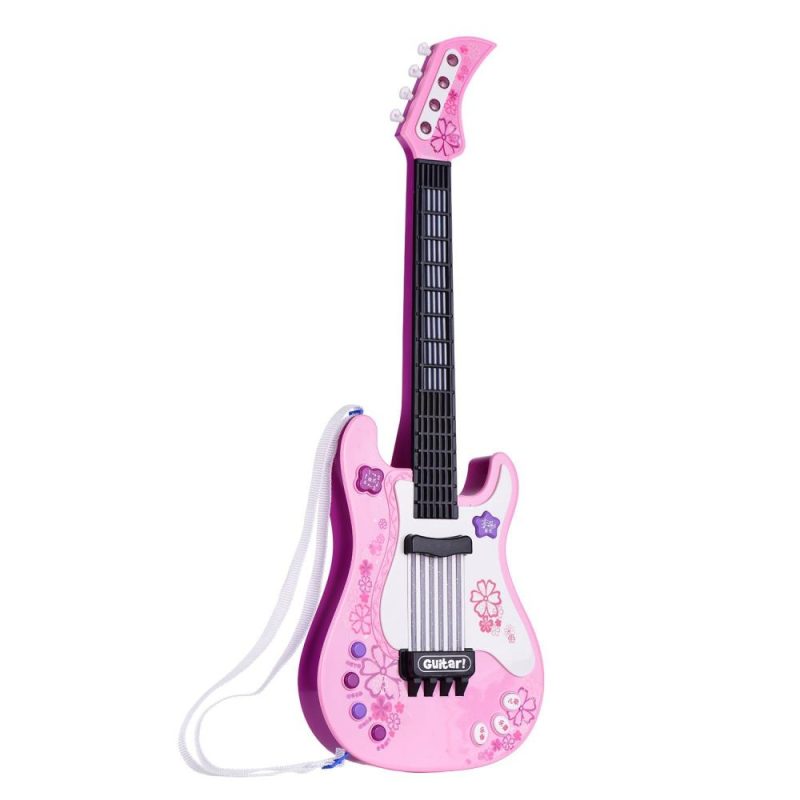 Others |   Kids Little Guitar with Rhythm Lights and Sounds Fun Educational Musical Instruments Electric Guitar Toy for Toddlers Children Boys and Girls Blue Pink Musical Instruments Others