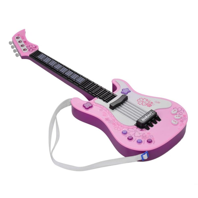 Others |   Kids Little Guitar with Rhythm Lights and Sounds Fun Educational Musical Instruments Electric Guitar Toy for Toddlers Children Boys and Girls Blue Pink Musical Instruments Others