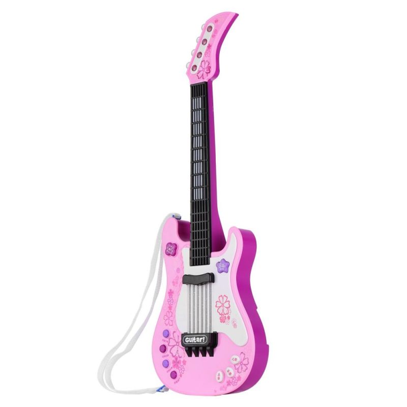 Others |   Kids Little Guitar with Rhythm Lights and Sounds Fun Educational Musical Instruments Electric Guitar Toy for Toddlers Children Boys and Girls Blue Pink Musical Instruments Others